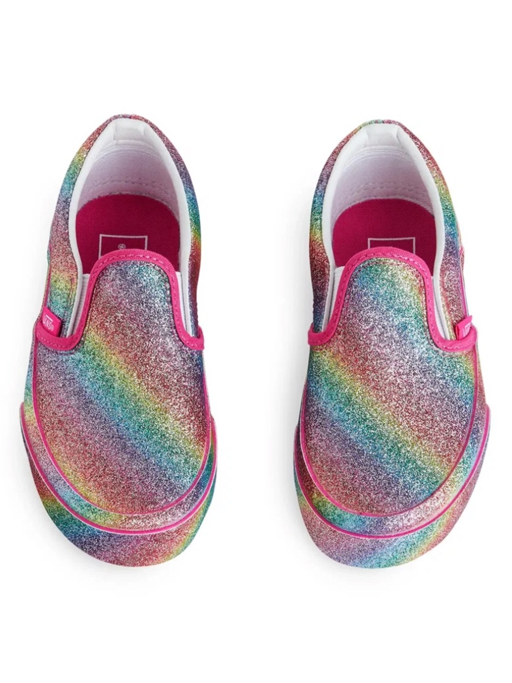 Rainbow Glitter Slip On Vans Shoes Girls Size 1.5